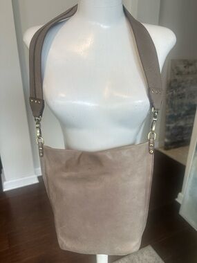 HOBO Taupe Leather Shoulder Bag